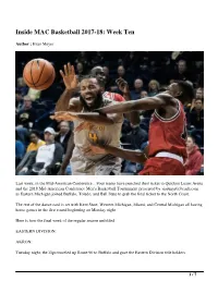 Inside MAC Basketball 2017-18: Week Ten