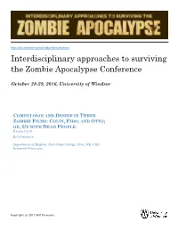 Interdisciplinary Approaches to Surviving the Zombie Apocalypse Conference