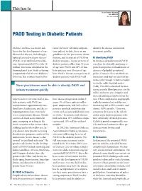PAOD Testing in Diabetic Patients