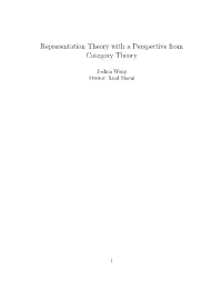 Representation Theory with a Perspective from Category Theory