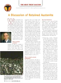 Retained Austenite
