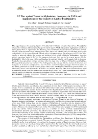 Insurgency in FATA and Implications for the Security of Khyber Pakhtunkhwa