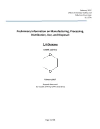 Preliminary Information on Manufacturing, Processing, Distribution, Use, and Disposal: 1,4-Dioxane