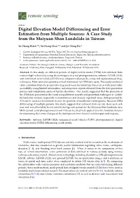 Digital Elevation Model Differencing and Error Estimation from Multiple Sources: a Case Study from the Meiyuan Shan Landslide in Taiwan