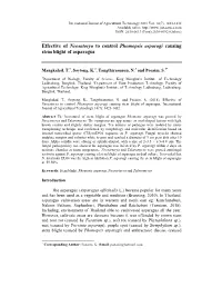 Effective of Neosatorya to Control Phomopsis Asparagi Causing Stem Blight of Asparagus