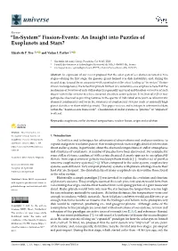 In-System'' Fission-Events: an Insight Into Puzzles of Exoplanets and Stars?