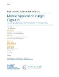 Mobile Application Single Sign-On Improving Authentication for Public Safety First Responders