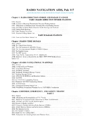 RADIO NAVIGATION AIDS, Pub 117 Searchable Electronic Version Distributed by Starpath School of Navigation