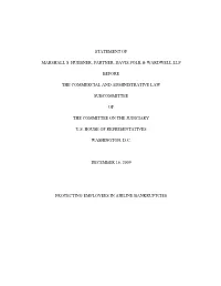 Statement of Marshall S. Huebner, Partner, Davis