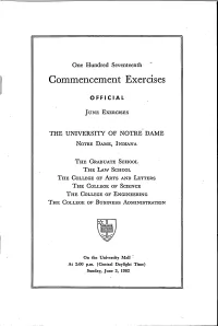 1962-06-03 University of Notre Dame Commencement Program