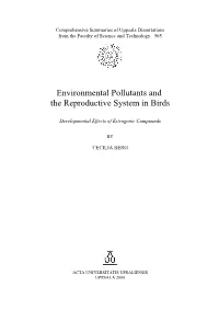 Environmental Pollutants and the Reproductive System in Birds