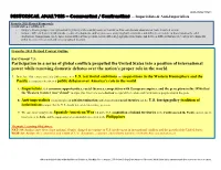 HISTORICAL ANALYSIS – Comparing / Contrasting …Imperialists & Anti-Imperialists