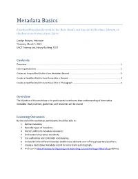 Metadata Basics