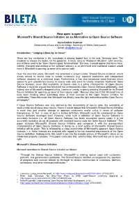 Microsoft's Shared Source Initiative As an Alternative to Open