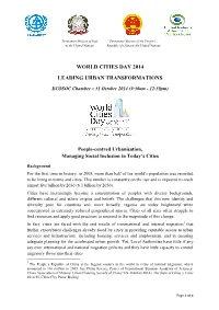 People-Centered Urbanization Program Oct22