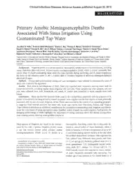 Primary Amebic Meningoencephalitis Deaths Associated with Sinus Irrigation Using Contaminated Tap Water