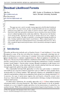 Residual Likelihood Forests 1