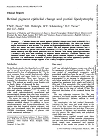 Retinal Pigment Epithelial Change and Partial Lipodystrophy