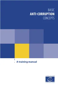 BASIC ANTI-CORRUPTION CONCEPTS a Training Manual
