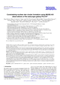 Constraining Nuclear Star Cluster Formation Using MUSE-AO