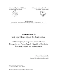 Ethnonationality and Inter-Generational Dis-Continuities