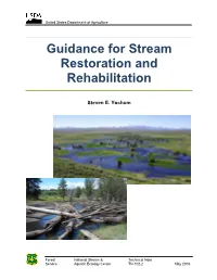 Guidance for Stream Restoration and Rehabilitation