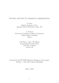 Security and Trust for Ubiquitous Communication
