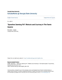 "Speaches Seeming Fitt": Rhetoric and Courtesy in the Faerie Queene