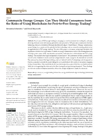 Can They Shield Consumers from the Risks of Using Blockchain for Peer-To-Peer Energy Trading?