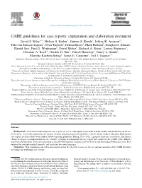 CARE Guidelines for Case Reports: Explanation and Elaboration Document David S