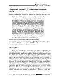 Comparative Properties of Bamboo and Rice Straw Pellets