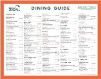 Dining Guide Area Code Is 435 Unless Otherwise Noted