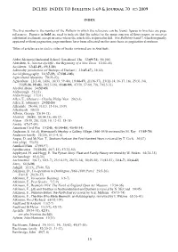 Full Index Covering Bulletin 1 to Journal
