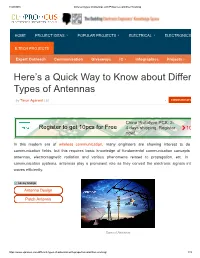 Here's a Quick Way to Know About Different Types of Antennas