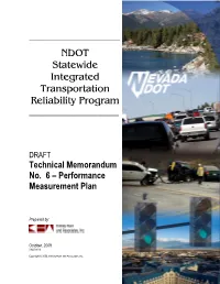 NDOT Statewide Integrated Transportation Reliability Program ______