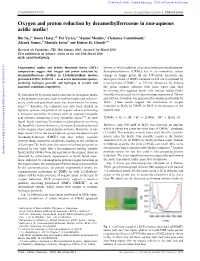 Oxygen and Proton Reduction by Decamethylferrocene in Non-Aqueous Acidic Mediaw