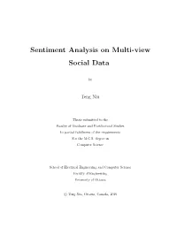 Sentiment Analysis on Multi-View Social Data
