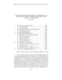 A Prehistory of the Exclusive Right of Public Performance for Musical Compositions * Zvi S