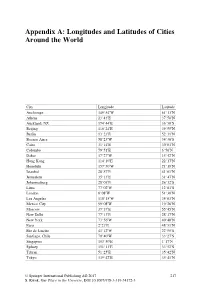 Appendix A: Longitudes and Latitudes of Cities Around the World