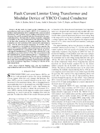 Fault Current Limiter Using Transformer and Modular Device of YBCO Coated Conductor Carlos A