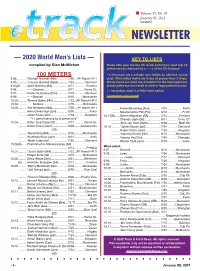 — 2020 World Men's Lists —