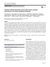 Activation-Induced Deaminase and Its Splice Variants Associate with Trisomy 12 in Chronic Lymphocytic Leukemia