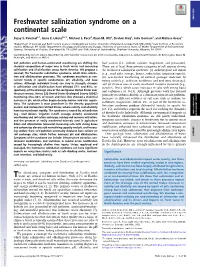 Freshwater Salinization Syndrome on a Continental Scale With