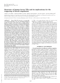 Structure of Human Factor Viia and Its Implications for the Triggering of Blood Coagulation