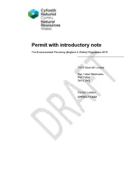 233 08 SD22 EPR Generic Permit Template
