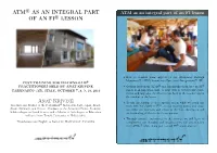ATM R AS an INTEGRAL PART of an FI R LESSON Anat Krivine