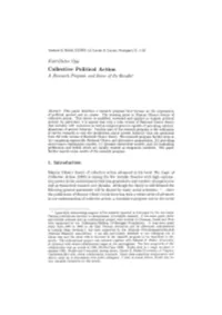 Collective Political Action a Research Program and Some of Its Results*