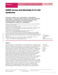 GHRH Excess and Blockade in X-LAG Syndrome