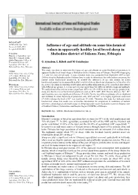 Influence of Age and Altitude on Some Biochemical Values in Apparently