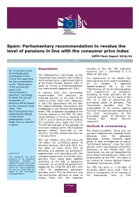 Parliamentary Recommendation to Revalue the Level of Pensions in Line with the Consumer Price Index ESPN Flash Report 2018/64